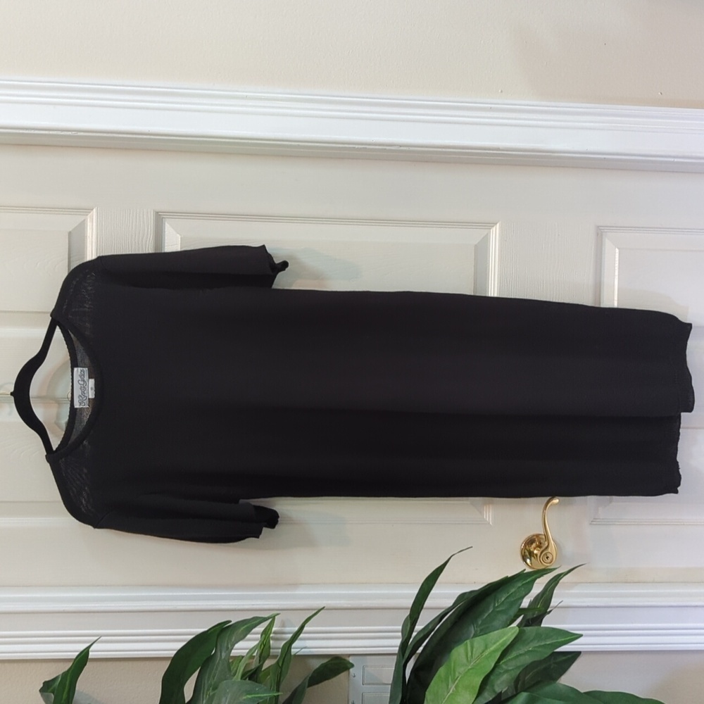 Alexa Grace Vintage Women's Short Sleeve Black Sweater Dress Size 12